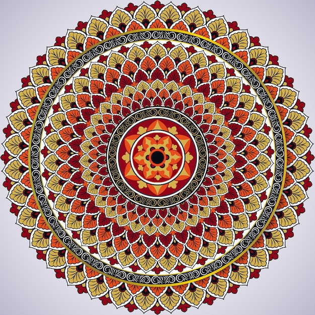 L'art Du Mandala Rouge Est Un Vecteur D'ornement.