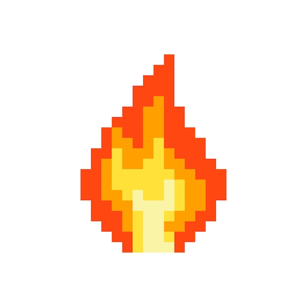 Vecteur l'art du pixel de feu