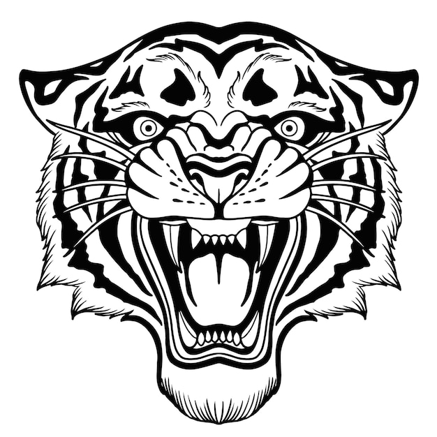 Vecteur art du visage de tigre