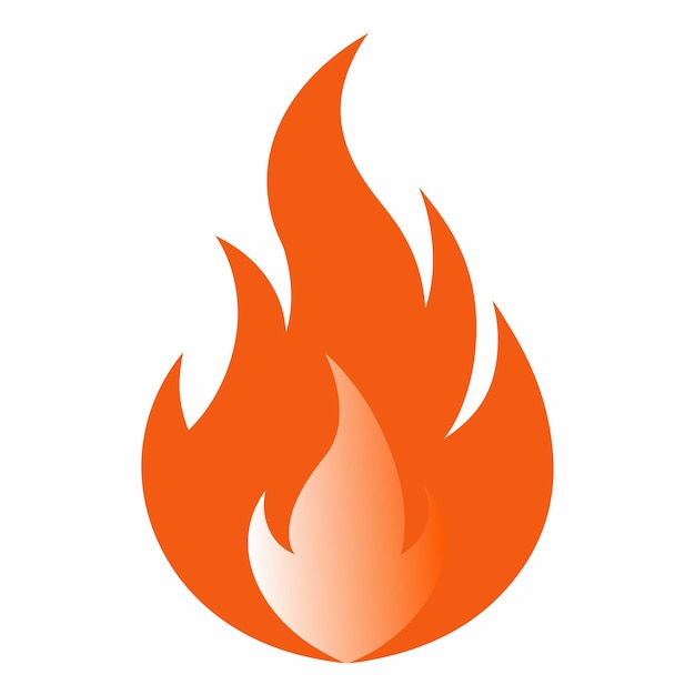 Art des flammes de feu sur fond blanc