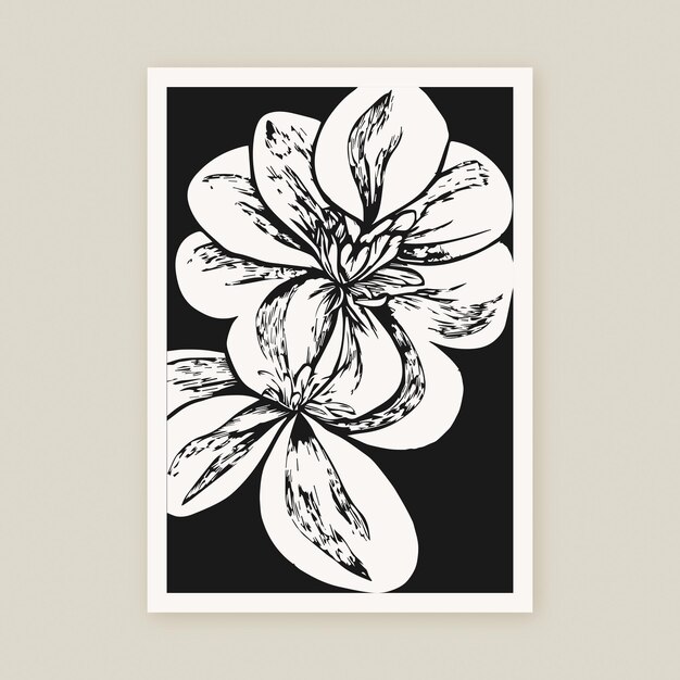 Art Floral Moderne Noir Et Blanc