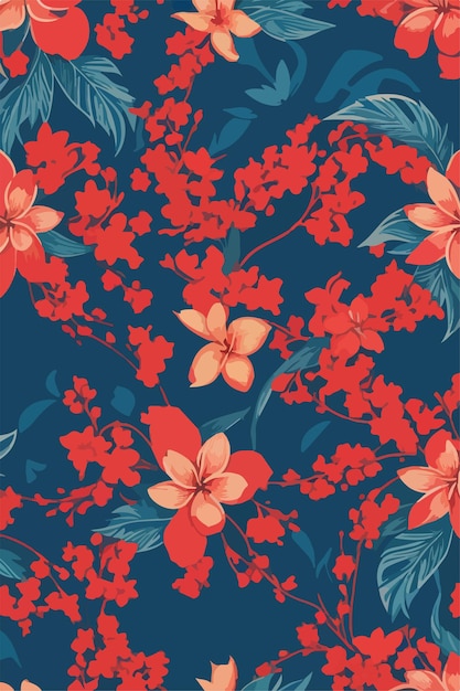 Vecteur l'art de frangipani dans les motifs vectoriels sans couture 2d