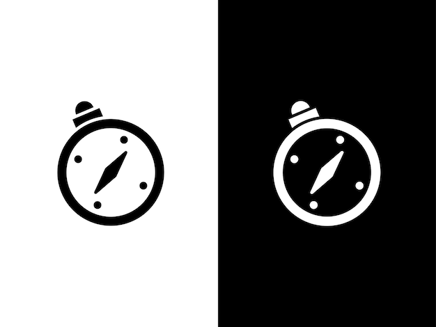Art illustration design concpet icône noir blanc logo isolé symbole de boussole