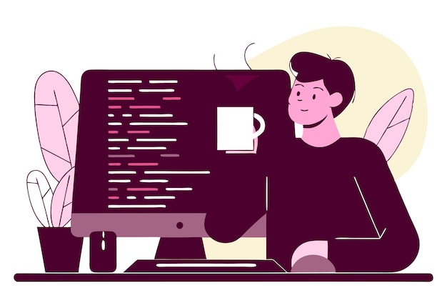 Art d'illustration du concept du programmeur