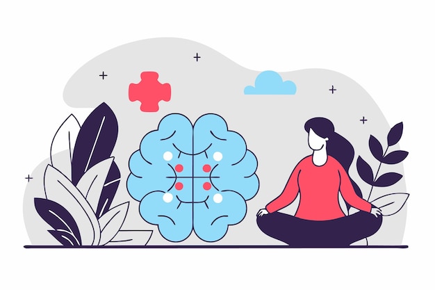 Art d'illustration du concept de santé mentale