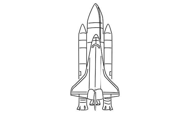 Art de l'illustration du vecteur de ligne de vol de la fusée