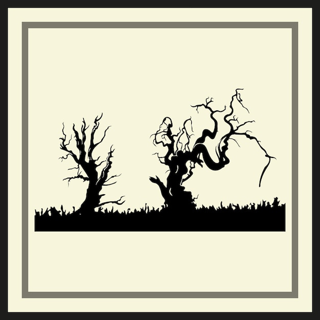 L'art De L'illustration Vectorielle De La Silhouette D'un Arbre Mort