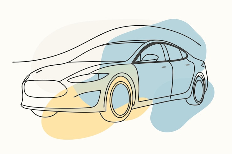 Vecteur art d'illustration de voiture électrique sur fond blanc