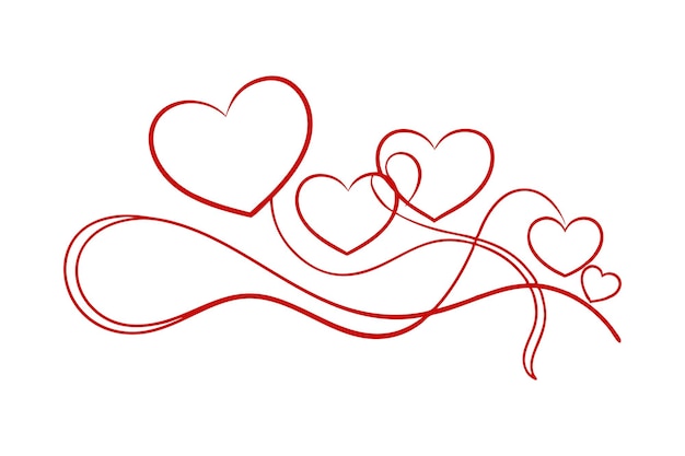 Art de ligne Cœur avec icône de flèche Vector de style Doodle