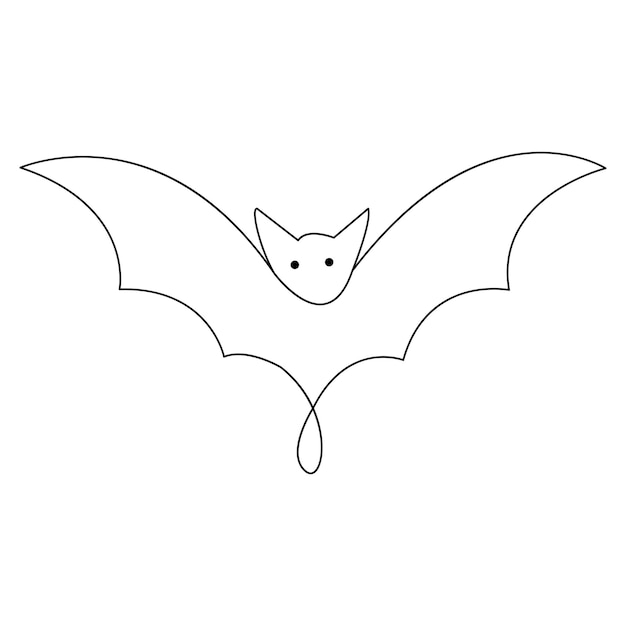 L'art En Ligne Continue Est Une Illustration Vectorielle De Dessin De Chauve-souris Mignonne.