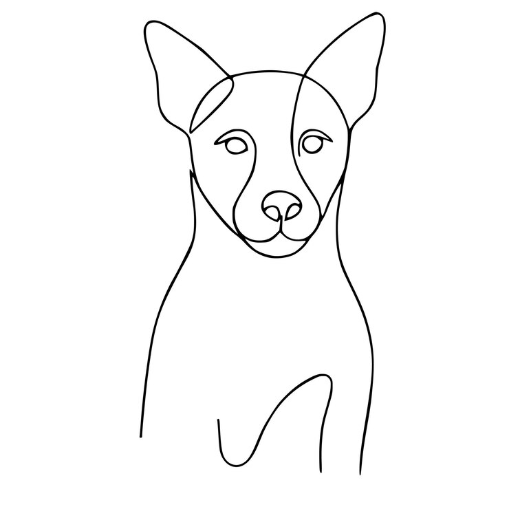 Art de la ligne de contour du chien
