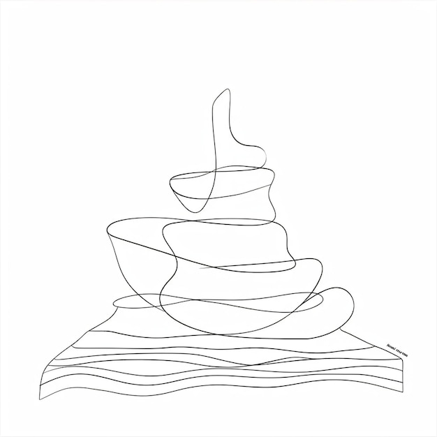 Art En Ligne Dessin De Conception Minimaliste Vectoriel