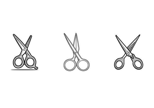 L'art De La Ligne De L'icône Des Ciseaux