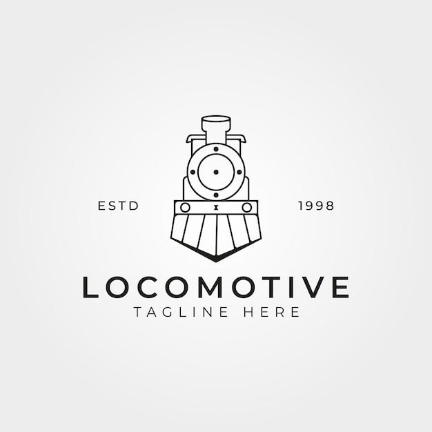 L'art De La Ligne Logo De La Locomotive Illustration Vectorielle De La Conception De L'icône Et Du Symbole