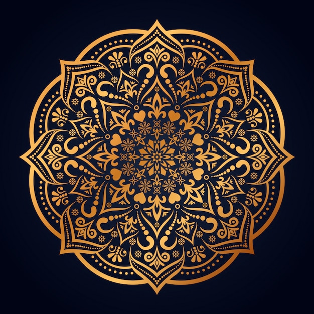 Vecteur art de mandala de luxe avec arabesque dorée