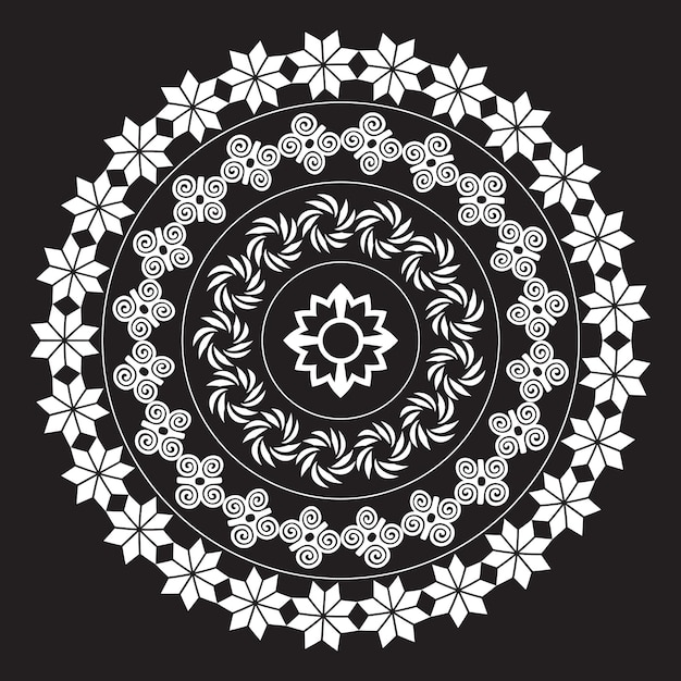 Art de mandala noir et blanc