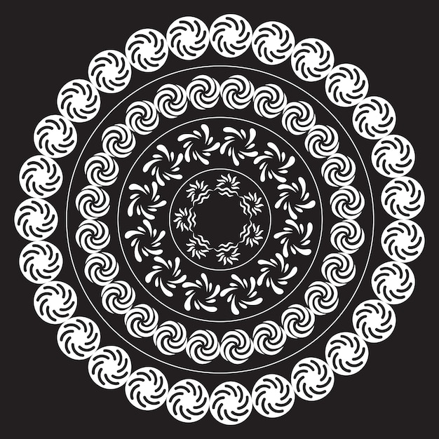 Art De Mandala Noir Et Blanc