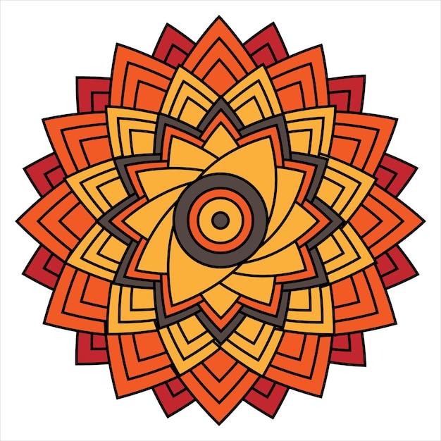 Art De Mandala Simple Dans Un Style De Dessin Animé Plat