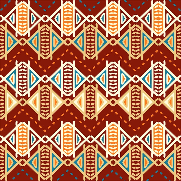 Art de motif ethnique de tapis Modèle sans couture ethnique dans la conception tribale pour vecteur de fond