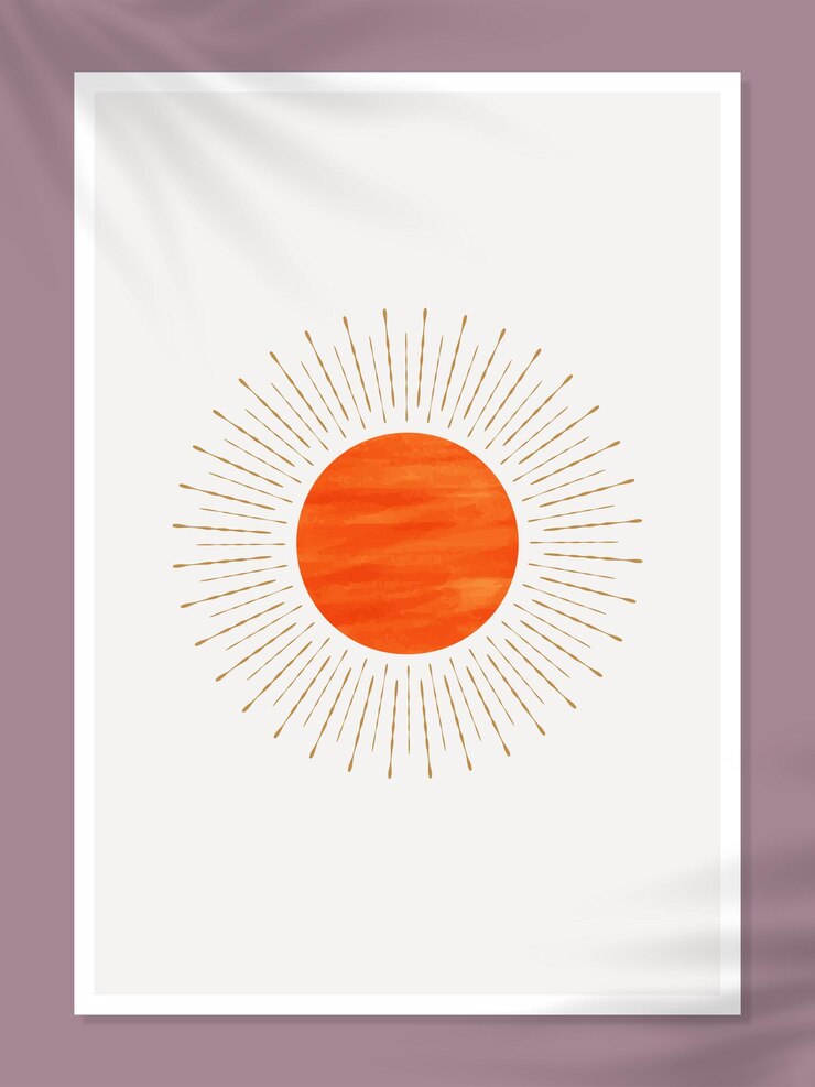 Art mural minimal de style Boho abstrait