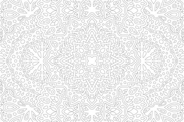 Art Pour Livre De Coloriage Adulte Avec Motif Linéaire