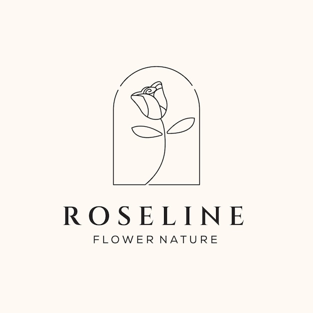 L'art de la rose est le logo vectoriel de l'illustration minimaliste.