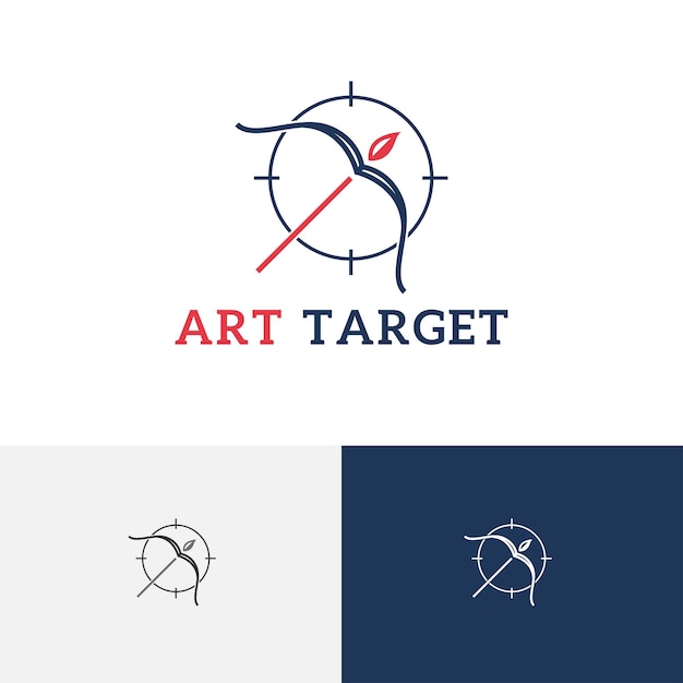 Art Target Hunter Chasse Peinture Brush Bow Logo