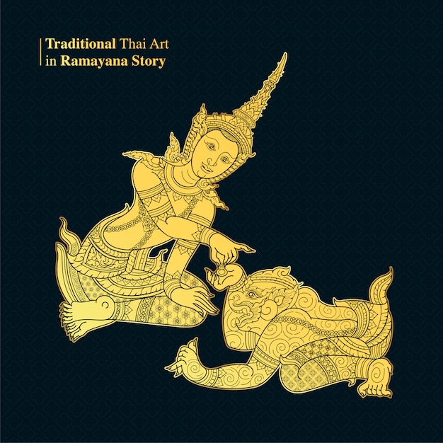 Art Thaïlandais Traditionnel Dans L'histoire De Ramayana, Vecteur De Style