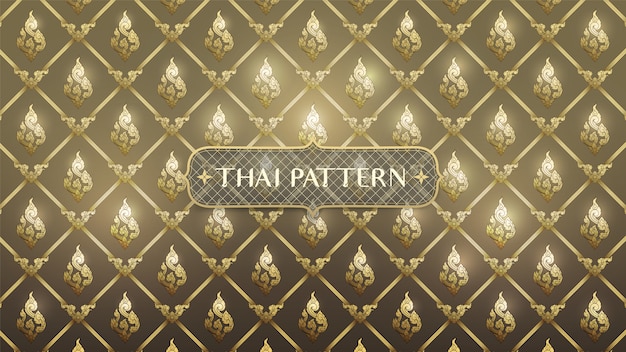 Art Traditionnel Thaïlandais Abstrait Sur Fond D'or