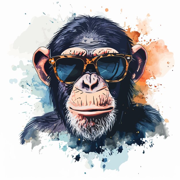 Vecteur l'art vectoriel des chimpanzés