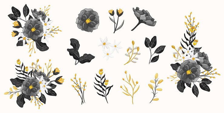 Art vectoriel floral à l'aquarelle pour les dessins numériques