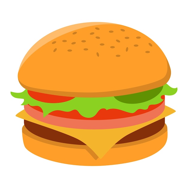 L'art vectoriel de l'illustration du burger plat