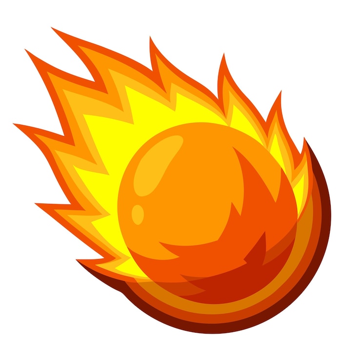 Vecteur art vectoriel et illustration du clipart de boule de feu