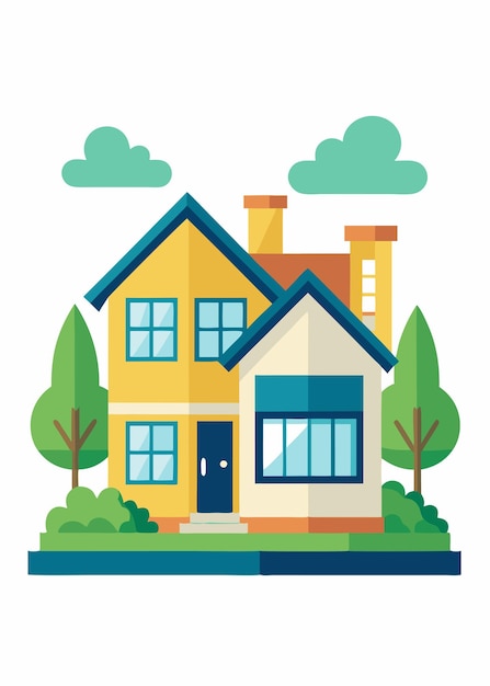 Art vectoriel de la maison sur fond blanc