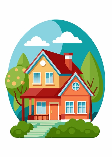 Art vectoriel de la maison sur fond blanc