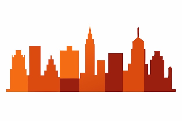 Art vectoriel minimaliste de l'horizon de la ville sur fond blanc