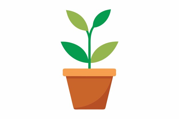 Art vectoriel d'une petite plante sur fond blanc