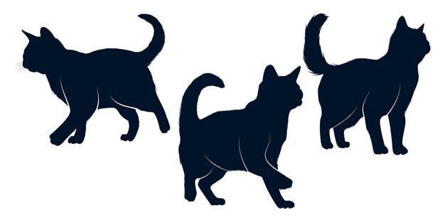 L'art Vectoriel Des Silhouettes D'animaux Et De Chats