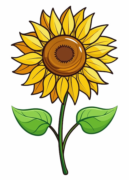 Art vectoriel de tournesol sur fond blanc