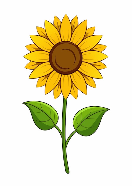 Art vectoriel de tournesol sur fond blanc