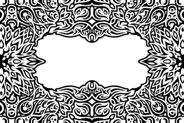 Vecteur art vectoriel tribal avec bordure vintage noire