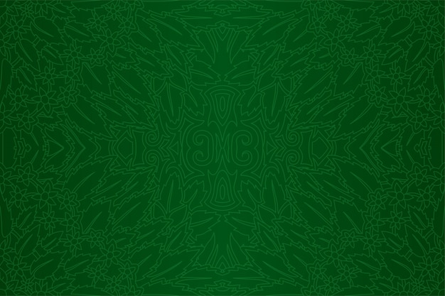 Art Vert Avec Motif Linéaire Floral Sans Soudure