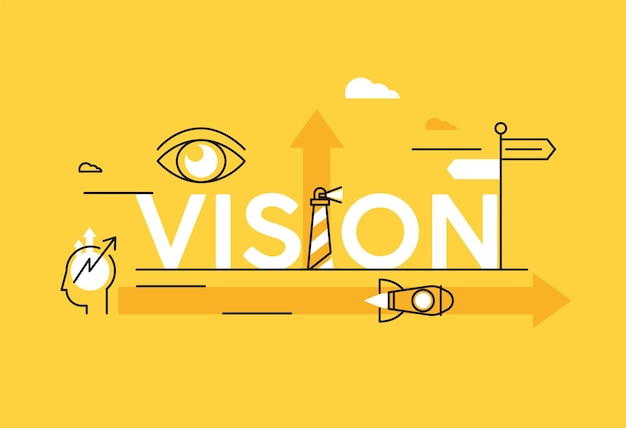 Vecteur articles d'affaires de vision