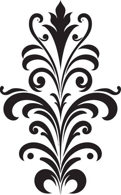 Vecteur artisanat antique icône de logo noir détails élégants emblème filigrané vintage