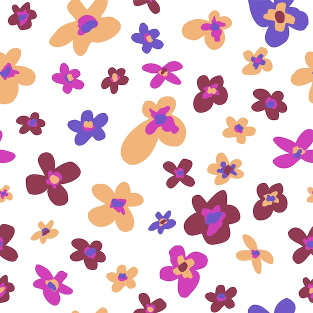 Artistique Moderne Floral Sans Soudure De Fond Texture De Fleurs Colorées Dessinés à La Main