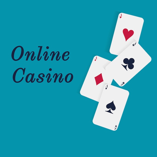 As De Cartes Pokercasino Sur Fond Bleu