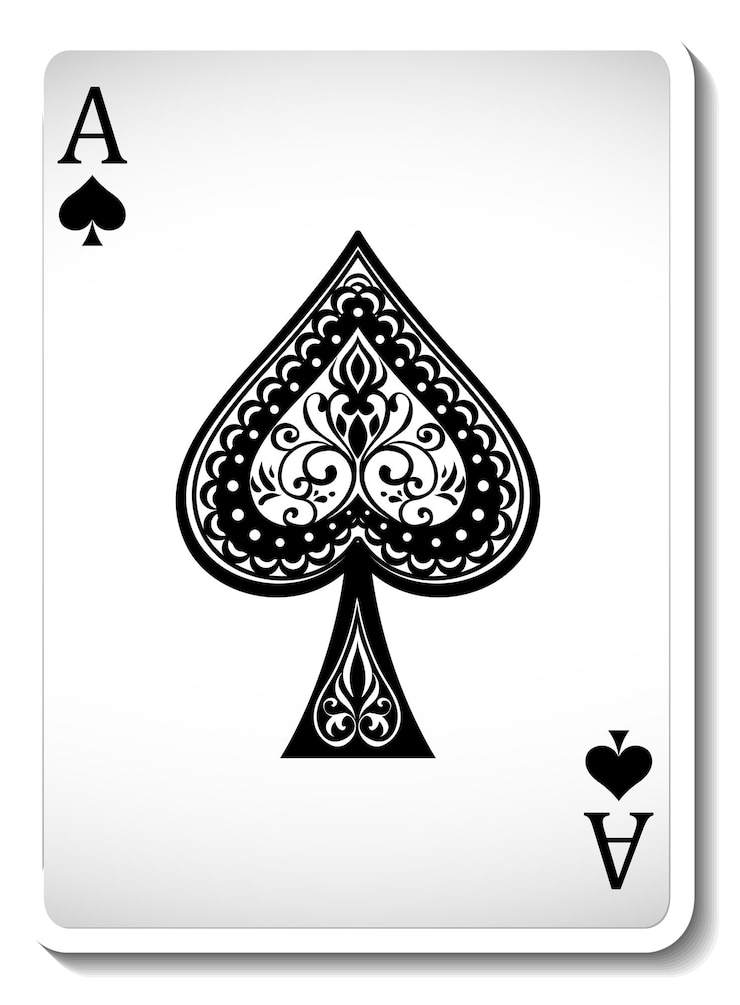 Vecteur as de pique carte à jouer isolé