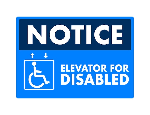 Ascenseur Pour Handicap Avis Ascenseur Pour étiquette De Signe Handicapé Illustration De Stock Vectoriel