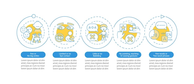 Vecteur aspergers signe dans le modèle d'infographie pour enfants