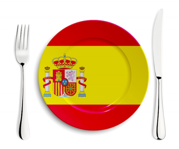 Assiette Avec Le Drapeau De L'espagne